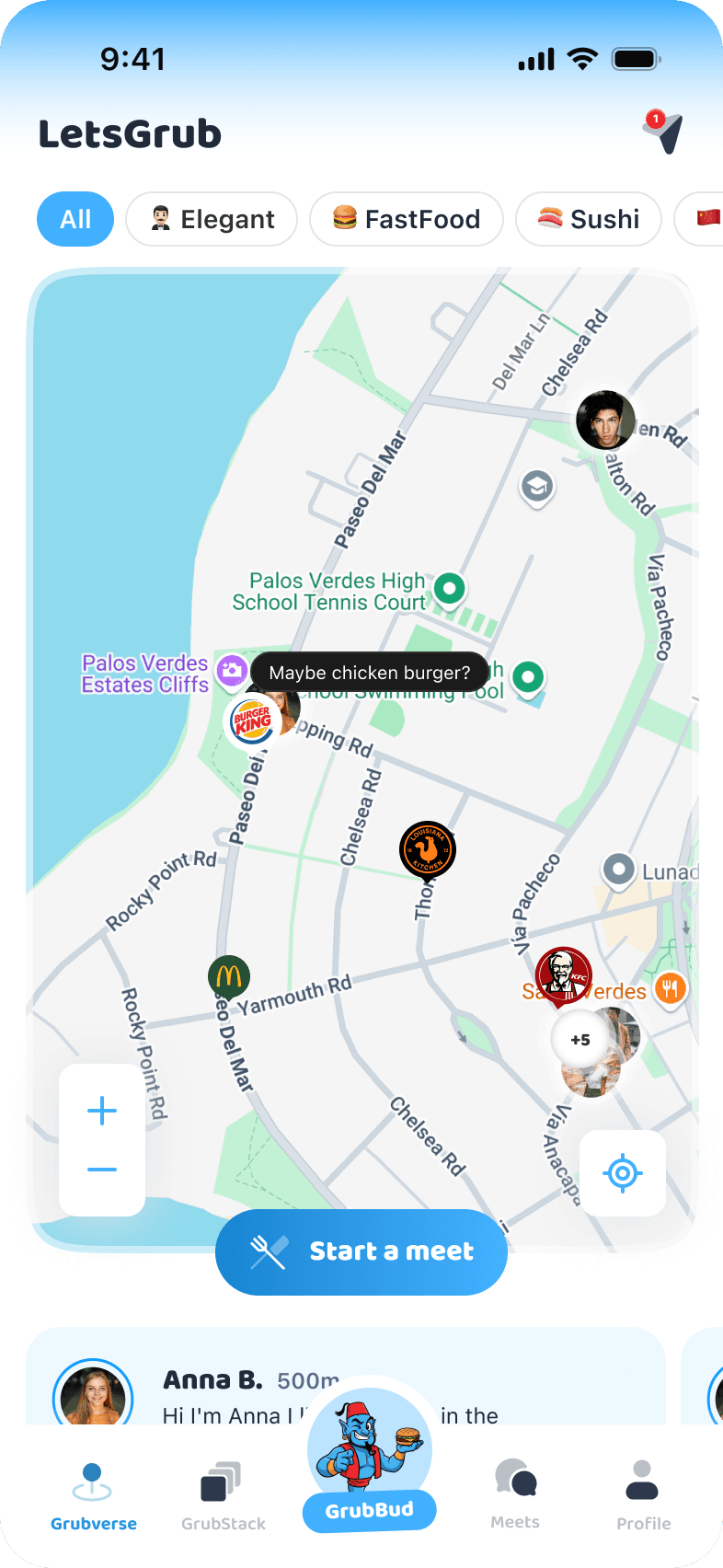 LetsGrub App Interface